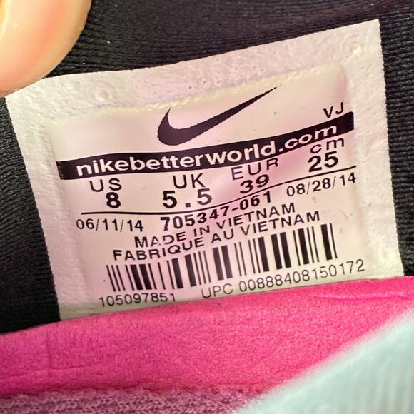 Nike Free 5.0 Gray Pink Running Shoe Sneakers Lace Up 705347-016 Women's Size 8 - Picture 9 of 10